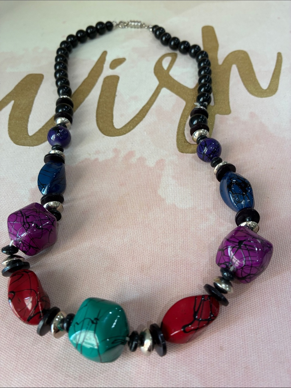 Handmade Multicolor Bead Statement Necklace - Women Jewelry